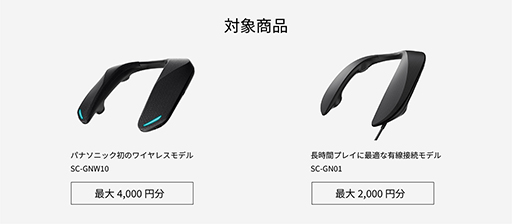 画像ギャラリー No.002のサムネイル画像 / パナソニック製ネックバンド型スピーカーの購入で最大4000円分のギフト券がもらえるキャンペーン