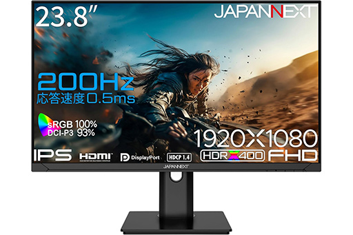 画像ギャラリー No.002のサムネイル画像 / 23.8型200Hz表示で税込2万2800円のゲーマー向け液晶ディスプレイがJAPANNEXTから
