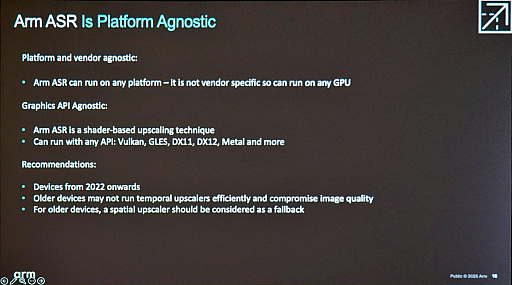 画像ギャラリー No.020のサムネイル画像 / ［GDC 2025］AMDのFSR 2をARMが魔改造!?　「ARM Accuracy Super Resolution」はモバイルゲーミングの救世主となるか