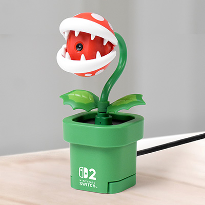 画像ギャラリー No.002のサムネイル画像 / パックンフラワーがカメラになっちゃった!? Switch 2の上にも取り付け可能な小型USBカメラがホリから登場