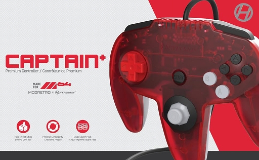画像ギャラリー No.001のサムネイル画像 / NINTENDO 64用コントローラ「Captain+ Premium Controller」,予約受付が海外Amazonで開始。ホールエフェクトスティック採用で実機・互換機に対応