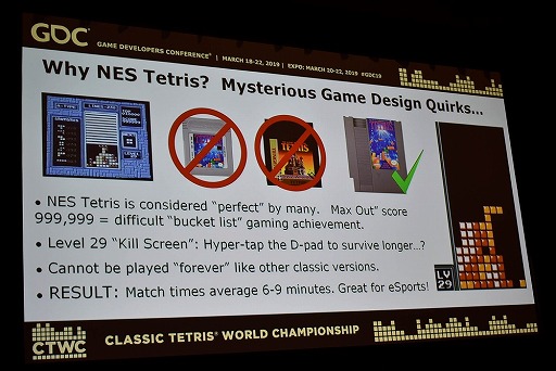 画像ギャラリー No.007のサムネイル画像 / ［GDC 2019］いかにNES版テトリスで世界を熱狂させたのか。世界大会「Classic Tetris World Championship」の歩みを振り返るセッションをレポート
