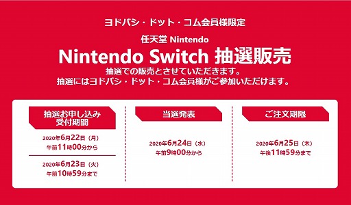 画像ギャラリー No.001のサムネイル画像 / ヨドバシ・ドット・コムにてNintendo Switch/Nintendo Switch Lite本体や「リングフィット アドベンチャー」などの抽選販売が開始。受付は6月23日10：59まで