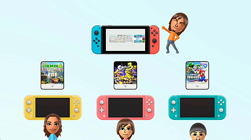 画像ギャラリー No.004のサムネイル画像 / Switchの新機能「バーチャルゲームカード」発表。家族間など，複数の本体で1つのダウンロードソフトを手軽にやりとりできる