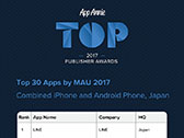 画像ギャラリー No.011のサムネイル画像 / App Annie主催の「Top Publisher Awards 2017」をレポート。上位52社のうち日本企業は15社，任天堂が初のランクインを果たす