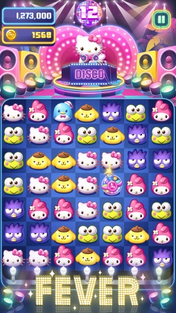 画像ギャラリー No.002のサムネイル画像 / サンリオキャラが登場するパズルゲーム「Hello Kitty Disco POP」,Facebookインスタントゲームにて配信