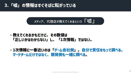 画像ギャラリー No.011のサムネイル画像 / ［CEDEC 2023］「スマホゲーム広告の『嘘』」レポート。数字に絡む思惑を認識し，“ユーザーに届ける”から逃げない大切さが語られた