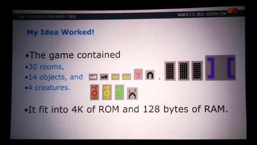 画像ギャラリー No.011のサムネイル画像 / ［GDC 2015］すべてのゲーム要素を4KbytesのROMに収めろ。最初のアクションアドベンチャー「Adventure」はこうして開発された