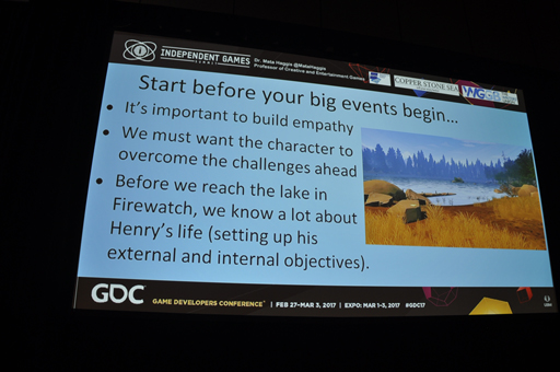 画像ギャラリー No.011のサムネイル画像 / ［GDC 2017］物語を作る技法を利用して，より面白いゲームを作るには。体験をデザインする技術が具体的に明かされる