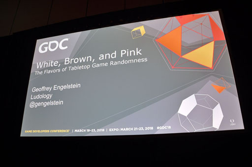 画像ギャラリー No.001のサムネイル画像 / ［GDC 2018］またボードゲームデザインデイがGDCにやってきた。ボードゲームにおけるランダマイザの特性とは