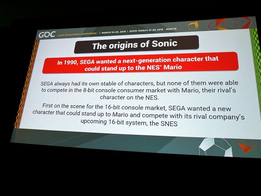 画像ギャラリー No.002のサムネイル画像 / ［GDC 2018］「ソニック・ザ・ヘッジホッグ」はいかにして誕生したのか。生みの親がその秘話を語った講演をレポート