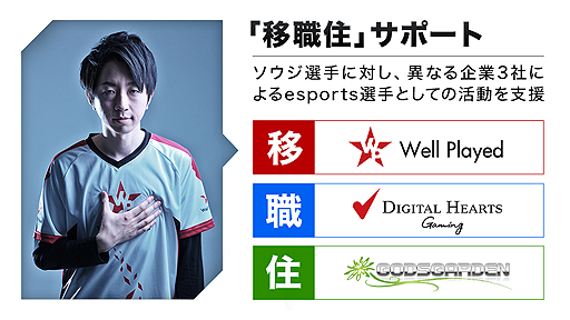 画像ギャラリー No.002のサムネイル画像 / eスポーツ選手の「衣食住」ならぬ「移職住」をサポート。ウェルプレイドがデジタルハーツ,GODSGARDENと共同でソウジ選手を支援