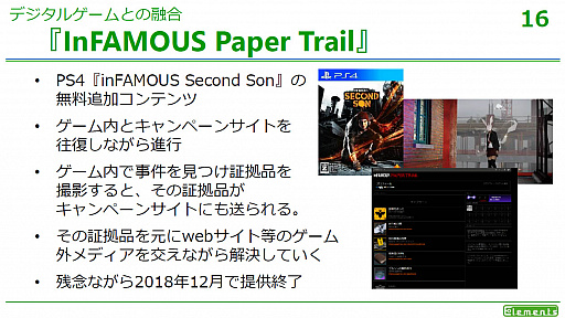 画像ギャラリー No.009のサムネイル画像 / ［CEDEC 2019］複数メディアを利用して断片化した物語を提供する，トランスメディアストーリーテリングとは。多くの事例が紹介された講演をレポート