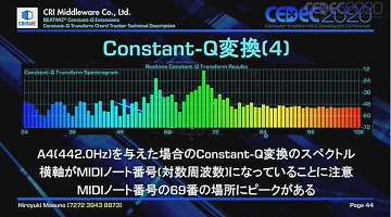［CEDEC 2020］FFTを使わない音声解析Constant-Q変換のメリットとは