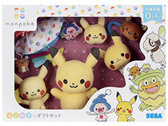 ポケモン公式ベビーブランド「モンポケ」から，誕生から成長に合わせて遊べるおもちゃ4種の入ったギフトセットが11月5日に登場