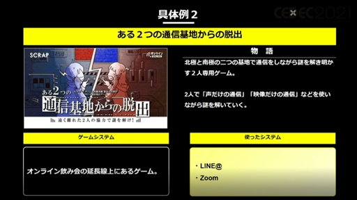 画像ギャラリー No.007のサムネイル画像 / ［CEDEC 2021］「オンラインリアル脱出ゲームの作り方」聴講レポート。コロナ禍により，リアル脱出ゲームはいかに変化を求められたのか