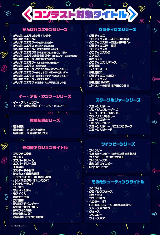 画像ギャラリー No.003のサムネイル画像 / KONAMIタイトルを題材にした「KONAMIアクション&シューティングゲームコンテスト」が開催