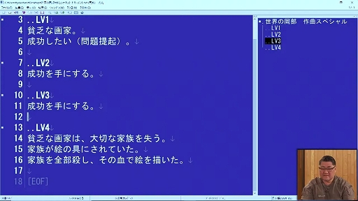 画像ギャラリー No.004のサムネイル画像 / ［TGS 2021］「教育番組『世界のOKABE』」をレポート。「NieR」シリーズの岡部啓一氏とヨコオタロウ氏による即興作品の制作過程を追う