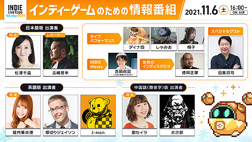 画像ギャラリー No.002のサムネイル画像 / INDIE Live Expo Winter 2021の出演者が発表。目黒将司氏がイベントに新規書き下ろし楽曲を提供，番組への出演も