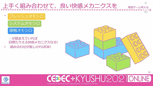 画像ギャラリー No.010のサムネイル画像 / ［CEDEC＋KYUSHU］閃きに頼らず「面白い」を考え出す手法とは。ガンバリオンのディレクター兼プランナー芳賀 徹氏によるセッションをレポート