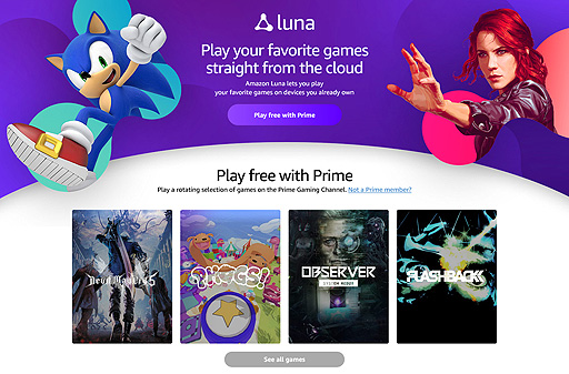 画像ギャラリー No.002のサムネイル画像 / Amazon独自クラウドゲームサービス「Luna」，米国での正式サービスがスタート。米国以外での展開については未定