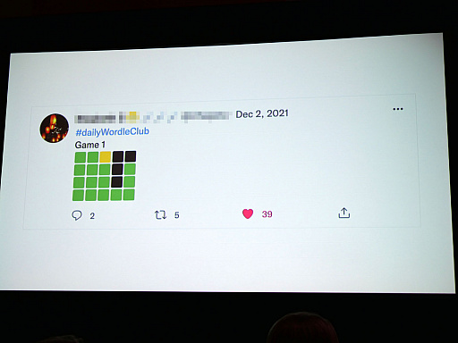 画像ギャラリー No.006のサムネイル画像 / ［GDC 2022］大人気ゲーム「Wordle」はどのように生まれ，バズり，売られることになったのか？