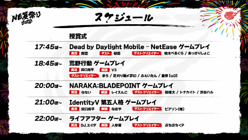 画像ギャラリー No.001のサムネイル画像 / YouTube投稿キャンペーン「NE夏祭り 2022」授賞式を27日16時よりオンライン配信。人気配信者&実況者らがDbD,荒野行動などをプレイ