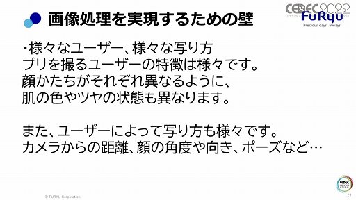 画像ギャラリー No.020のサムネイル画像 / ［CEDEC 2022］プリ機の“盛れる”はどのように実現しているのか。フリューのセッション「誰が写っても間違いなく"盛れる"、理想の写真を実現する画像処理技術」