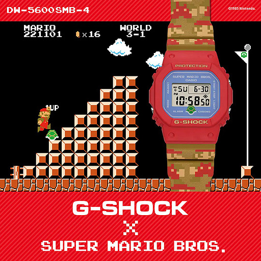 画像ギャラリー No.002のサムネイル画像 / G-SHOCKの「スーパーマリオブラザーズ」コラボモデル発表。“マリオ”らしい遊び心満載のカラーとデザインを採用した一品