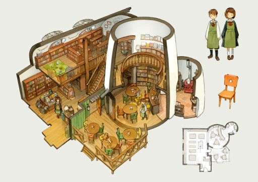 画像ギャラリー No.002のサムネイル画像 / ゲーム背景などを手掛ける吉田誠治氏の単独展示「深い森のブックカフェ」を銀座 蔦屋書店で11月29日から開催