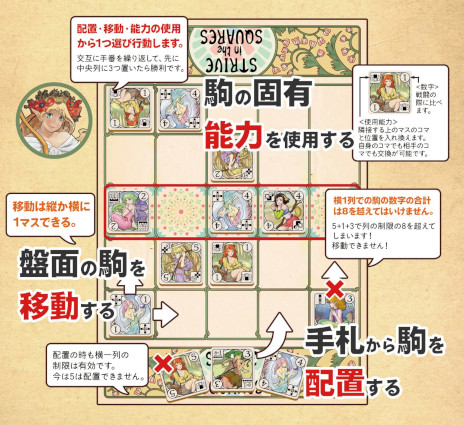 画像ギャラリー No.007のサムネイル画像 / 2人用対戦ボードゲーム「STRIVE in the SQUARES」，5月13日からの“ゲームマーケット2023春”で発売。5×5マスの盤面に駒を配置して戦う