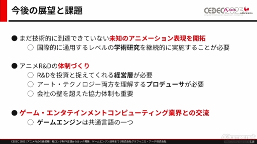 画像ギャラリー No.053のサムネイル画像 / ［CEDEC 2023］ゲームとは異なる文化を持つアニメ業界からR&Dを学ぶ。研究開発をテーマにしたセッション「アニメR&Dの最前線」をレポート