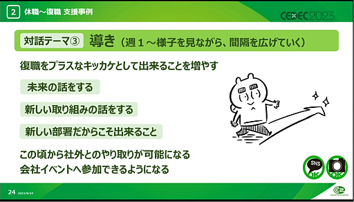 画像ギャラリー No.020のサムネイル画像 / ［CEDEC 2023］メンタル不調に必要なのは，周囲の理解と助け。サイバーコネクトツーの社員が休職から復帰し，エッセイ漫画を描くまでの道のり