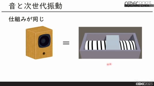 画像ギャラリー No.006のサムネイル画像 / ［CEDEC 2023］サウンドチームがコントローラの振動要素を制作するメリットとは？　音と振動の関係を知ることで，振動を活用した新たなゲーム体験を生み出せる