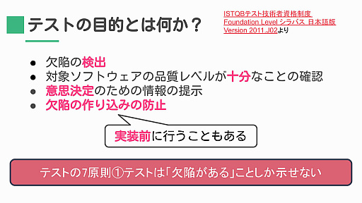 画像ギャラリー No.005のサムネイル画像 / ［CEDEC 2023］「テストエンジニアが伝える　テストを実施する前に考えるべきテストの話」聴講レポート。開発が参加し，欠陥を未然に防止するテストの大切さ