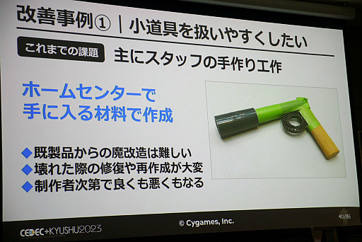 画像ギャラリー No.015のサムネイル画像 / ［CEDEC＋KYUSHU］「モーションキャプチャー最前線」聴講レポート。3Dプリンタによる小道具作成やモーションアクターの常駐化など，7つの取り組みで対応力を向上