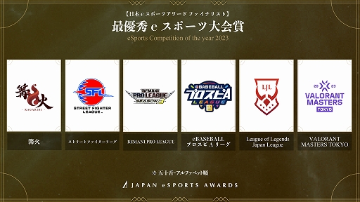画像ギャラリー No.015のサムネイル画像 / 第1回「日本eスポーツアワード」ファイナリスト発表。各部門の受賞者を決めるファン投票を1月15日まで実施