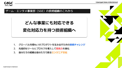 画像ギャラリー No.014のサムネイル画像 / サイバーエージェントが見据える今後のゲーム開発とは。「CyberAgent Game Conference 2024」基調講演の模様をレポート