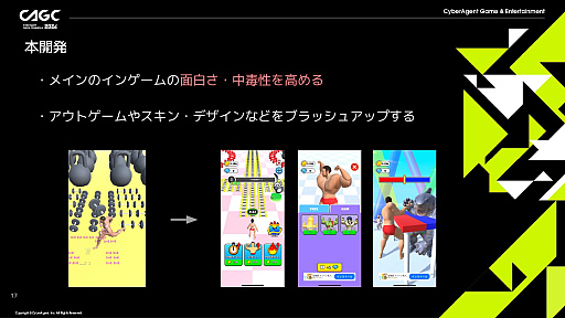 画像ギャラリー No.007のサムネイル画像 / 1週間で1タイトルを完成させるスピードと,徹底したプレイヤーデータ分析。ハイパーカジュアルゲームの開発手法とは