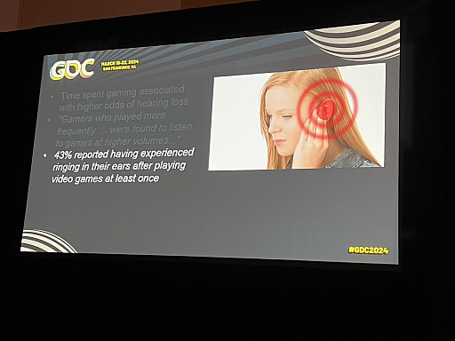 画像ギャラリー No.004のサムネイル画像 / ［GDC 2024］まずは知ることと話し合うことから。ゲーム好きはしっかり学んでおきたい，ビデオゲームにおける聴覚の健康の話