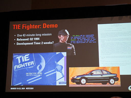 画像ギャラリー No.007のサムネイル画像 / ［GDC 2024］クラシックゲームポストモーテム「STAR WARS: TIE Fighter」。レベルデザイナーという言葉がまだなかった時代の体験とは