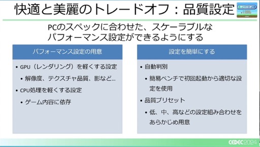 画像ギャラリー No.017のサムネイル画像 / ユーザー激増中のPC環境へゲームを対応させるにはどうすればいいのか？［CEDEC 2024］