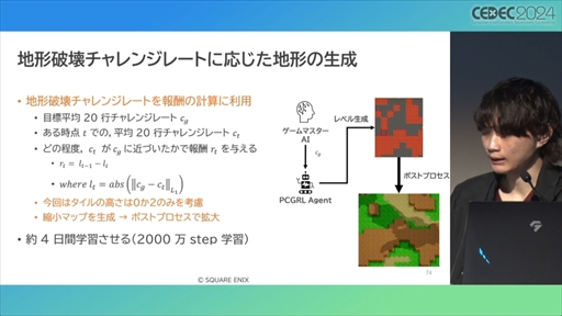 画像ギャラリー No.026のサムネイル画像 / AIが腕前を分析し，難度を自動調節してくれる日も近い？ その手法とレベル自動生成への応用が語られたセッションをレポート［CEDEC 2024］