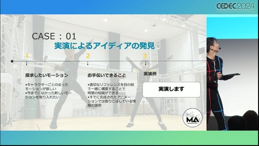 画像ギャラリー No.004のサムネイル画像 / 深みあるキャラ表現のために，アクターが手伝えることがある。モーションアクター側からのゲーム制作者への提言とは？［CEDEC 2024］