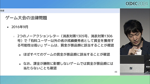 画像ギャラリー No.007のサムネイル画像 / ゲーム大会を開催する場合に注意すべき法的な問題と，ゲーム利用のルール策定について，ゲームファンの弁護士がポイントを解説［CEDEC 2024］