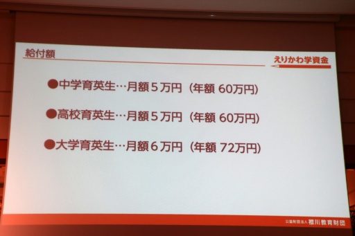 画像ギャラリー No.012のサムネイル画像 / コーエーテクモ 襟川恵子会長が立ち上げた「えりかわ学資金」記者発表会を開催。シングルマザー家庭の支援を目的とする返済不要の給付型奨学金