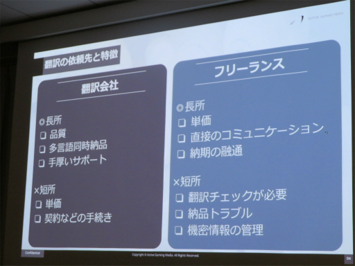 画像ギャラリー No.004のサムネイル画像 / 企業に頼む？ フリーランスに頼む？ ローカライズで失敗しないためのTIPSをまとめたセッションをレポート［IDC2024］