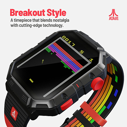 画像ギャラリー No.001のサムネイル画像 / 「Atari 2600」をモチーフに,懐かしの名作をプレイできるスマートウォッチの予約受付を開始